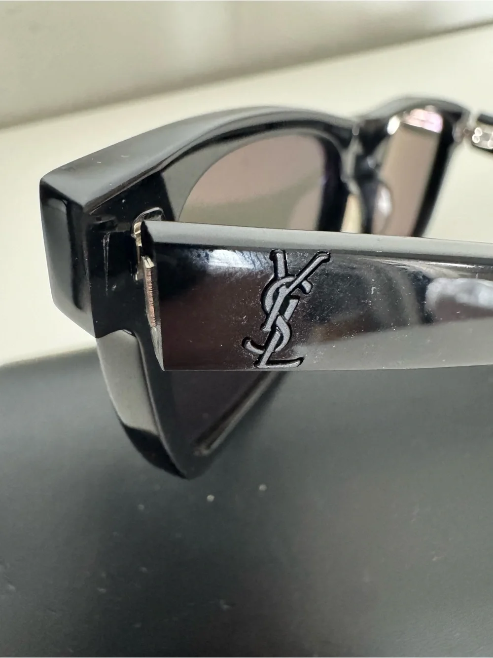 Saint Laurent Black Rectangular Sunglasses